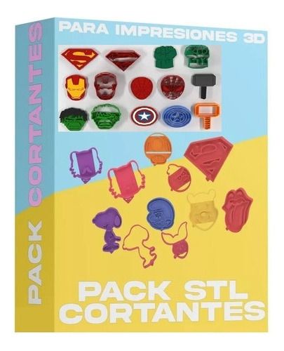 Pack Archivos Stl Cortantes Reposteria Figuras Moldes