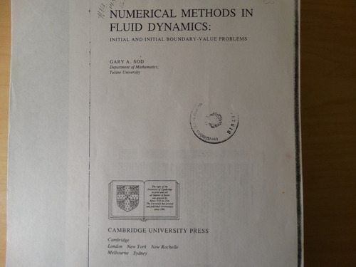 Numerical Methods In Fluid Dynamics, Gary A. Sod, En Físico