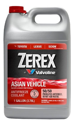 Refrigerante Valvoline Zerex Antifreeze 50/50 Rojo