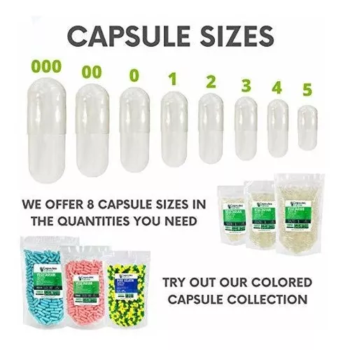 XPRS Nutra Cápsulas vacías de tamaño 000 – 100 cápsulas vacías de gelatina  – Cápsulas vacías de píldora para relleno de cápsulas de suplemento de