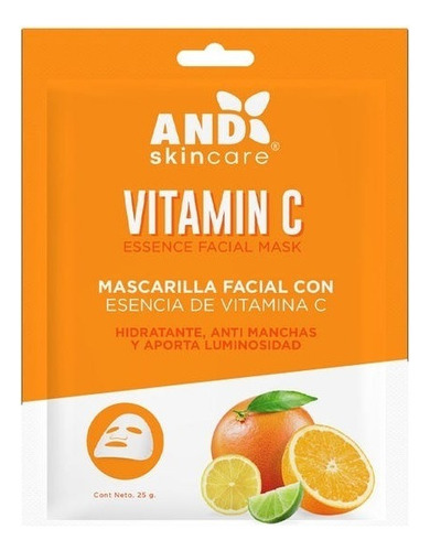 Mascarilla facial para piel mixta AND Vitamina C 25g y 25mL