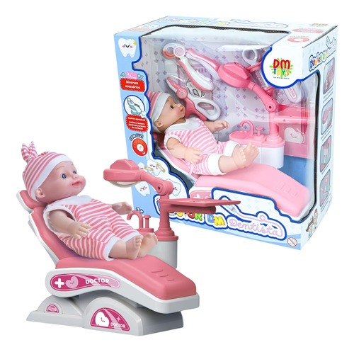 Boneca Dr Dentista C/ Acessórios Cadeira Ajustável - Dmtoys