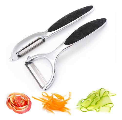 Pelador De Verduras Multifuncional 2u - Mango Ergonómico