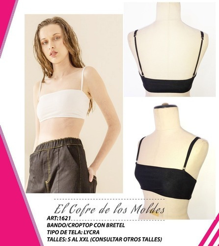 Molde  Bandeau - Crop Top C/breteles Talles S A Xxl