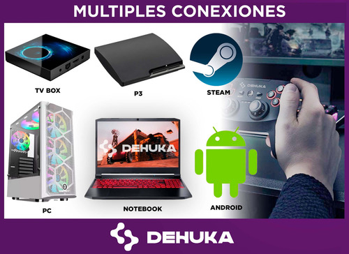 Joystick Ergonomico Para Pc Pc Gamer Usb P3 Control Computadora Steam Notebook Android Tv Box Dehuka Negro