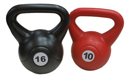 Kit Combo Pesas Rusas Kettlebel Pvc Combo 16-10kg Fitness