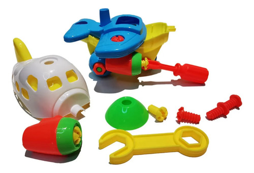 Avion Infantil Desarmable Tipo Puzzle + Herramientas Avión Naranja