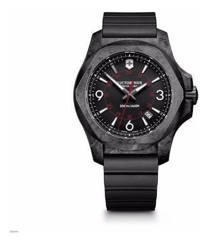Relógio masculino Victorinox Inox Carbon 241777 | Agente oficial | Cor de fundo: cor de malha preta, cor da moldura preta