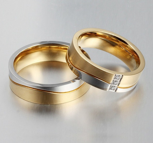 Anillo Elegante De Acero Para Bodas- Compromisos.
