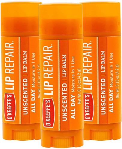 Okeeffes Unscented Lip Repair Lip Balm For Dry, Cracked Li
