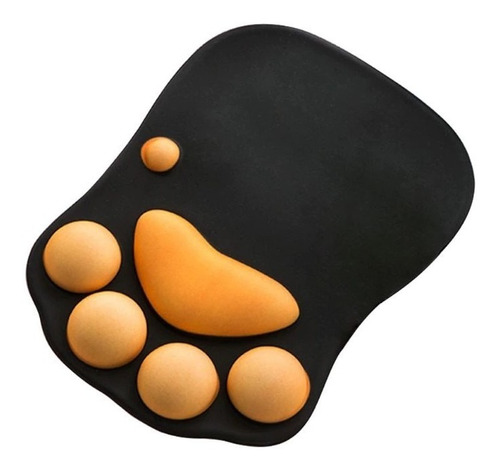 Mouse Pad Kawaii Con Almohadilla De Descanso De Pata De Gato Color Negro