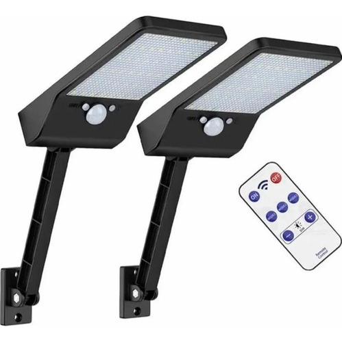 48led Solar Sensor De Luz Lámpara De Pared Negro 2pack