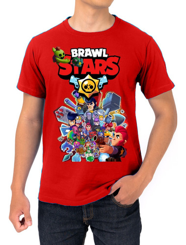 Camiseta Gamer T-shirt Brawl Stars 100% Algodão Dtf Vermelho