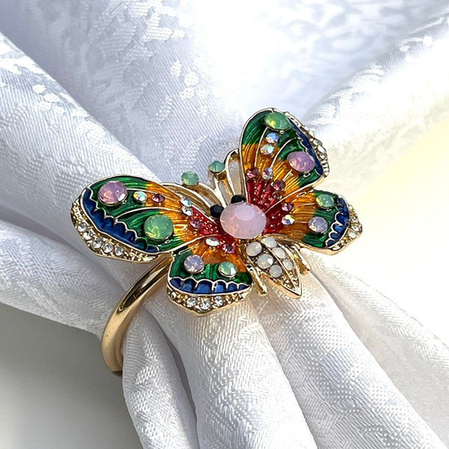 Anillo Servilletero Metálico Mariposa