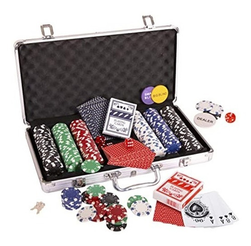 Caja 300 Fichas De Poker, 11gr, Naipes, Dados, Caja Aluminio