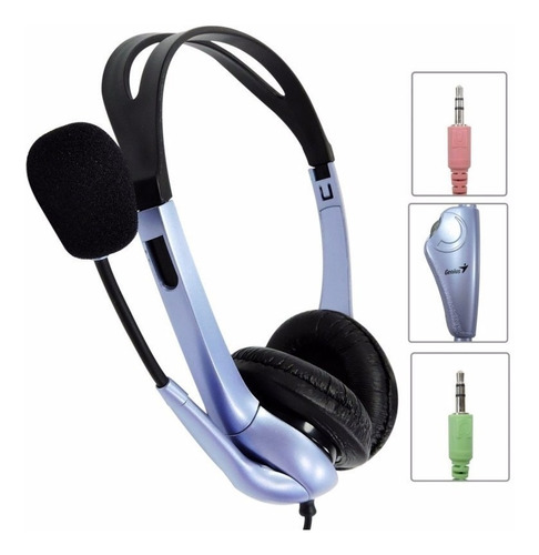 Imagen 6 de 7 de Auriculares Genius HS-04S azul y negro