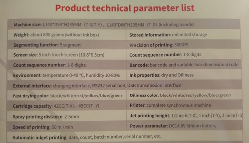 Imagen 3 de 6 de Codificadora Ink Jet Manual