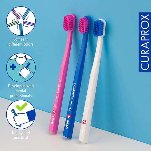 Cepillo De Dientes Curaprox Ortodoncia 5460 Unidad Suiza Azul