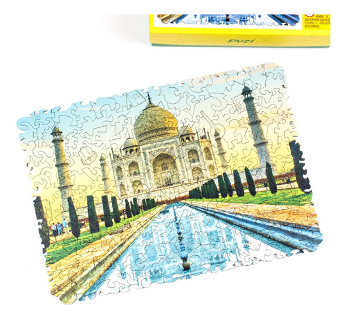 Quebra-cabeça De Madeira Taj Mahal Com Peças Especiais Puzi