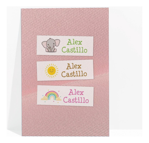 100 Etiquetas Personalizadas Ropa Planchables Termicas 4x2cm