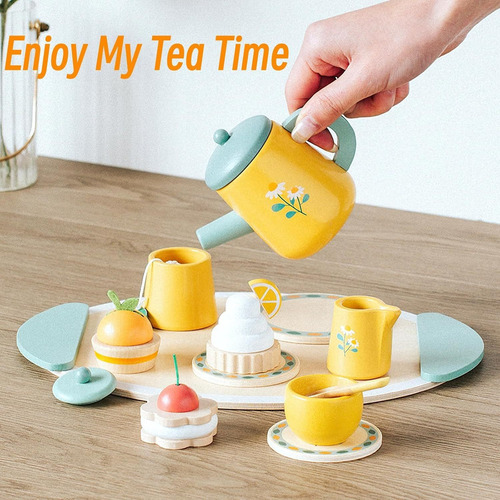 Juego De Té De Madera Para Niña, Regalo De Cumpleaños