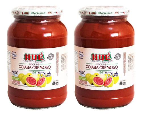 2 Und Doce De Goiaba Cremoso Diet Hué 650g Vegano Sem Glúten