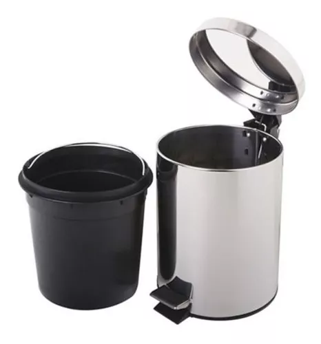 Papelera de baño con pedal 5 L Inox brillo