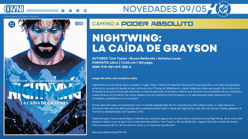 Nightwing: La Caída De Grayson: Estado De Miedo, De Taylor. Nightwing, Vol. 8. Editorial Ovni Press, Tapa Blanda, Edición Primera En Español, 2025
