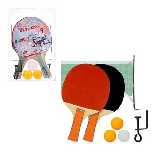 Kit Ping Pong Tênis De Mesa Combo Raquete + Bolinhas + Rede