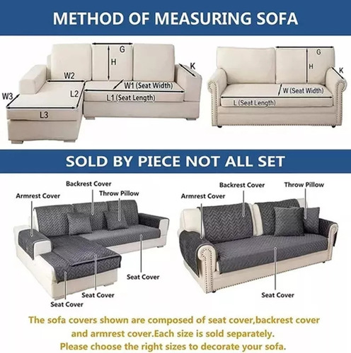 H Capa De Sofa 2 E 3 Lugares 90x90cm Elástica Antiderrapante