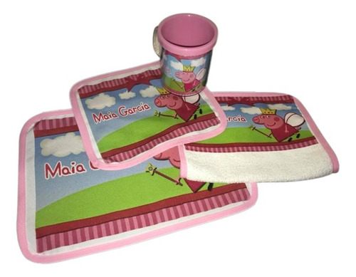 Set Escolar Infantil X 4 Unidades Personalizado 