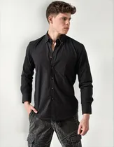 Comprar Camisas Manga Larga De Algodón P\u002F Hombre C\u002F Bolsillo, Puntos