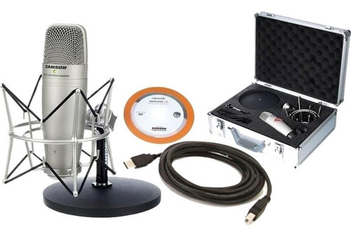 Microfono Samson Co1upk Recording Podcasting Pack - Sale% Color Plateado