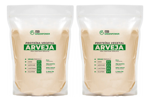 Pack 2 Kg. Proteína Arveja 100% Vegana - Envio Gratis