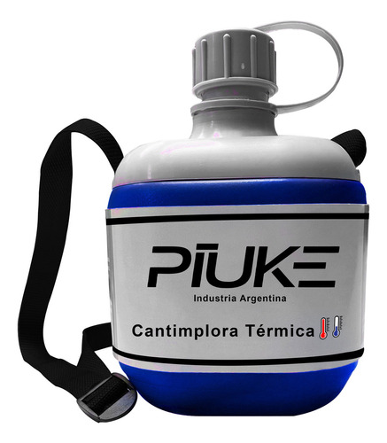 Cantimplora Termica Piuke 600ml Irrompible Tira Ajustable Color Azul