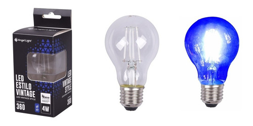 Bombillo Vintage Led 4w Rosca E27 110v Luz Azul