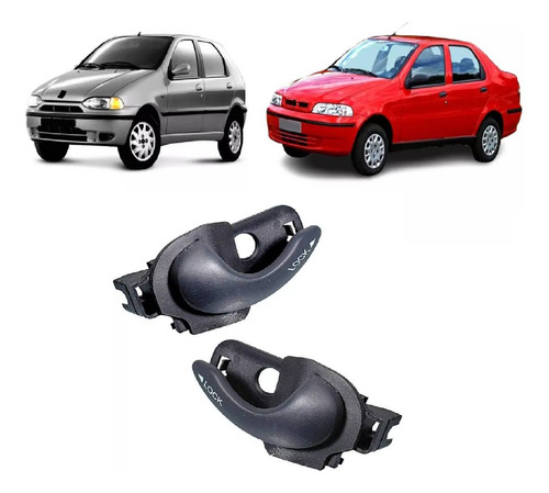 Par De Macanetas Interna Preta Palio 2000 2001 2002 2003