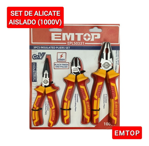 Set Alicate Aislados 1000v Marca Emtop Somos Tienda Física 