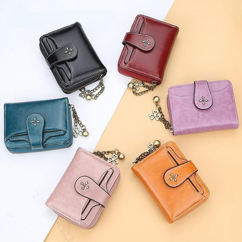 Cartera Pequeña Para Mujer Con Cremallera, Doble, Gótica, Vi