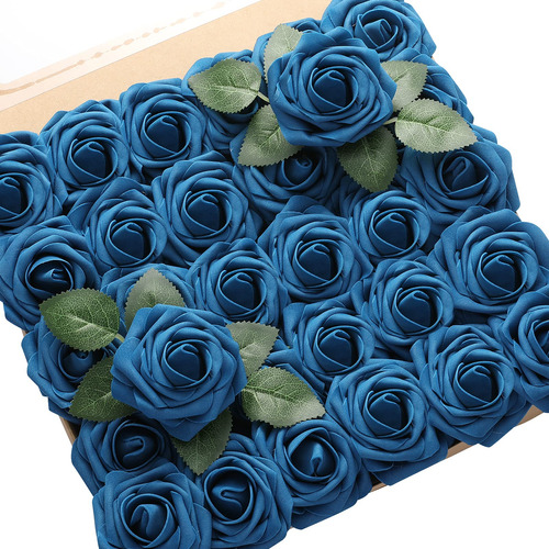 Derblue 60 Rosas Artificiales De Aspecto Real, Rosas Falsas