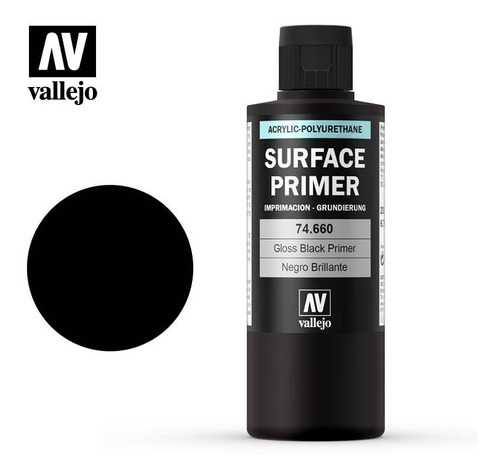 Vallejo 74660 Imprimacion Negro Brilante Surface Primer 200