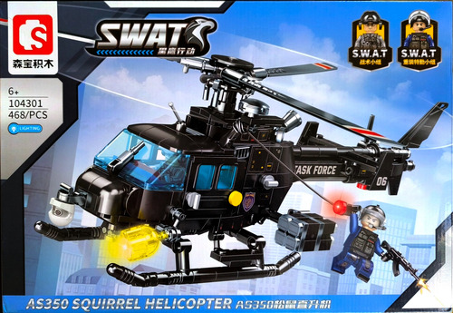 Bloques Para Armar Helicoptero De Combate Swat 104301 468pz 468 Swat Policia
