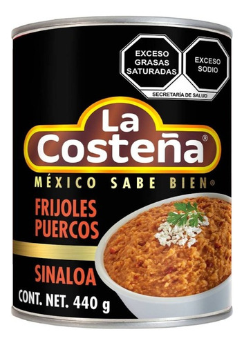Nuevo 6 Pza Frijoles Puercos La Costeña Sinaloa 440 G