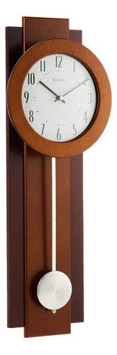 Bulova C Avent Pendulum Deco Reloj De Pared, 18 , Nogal/