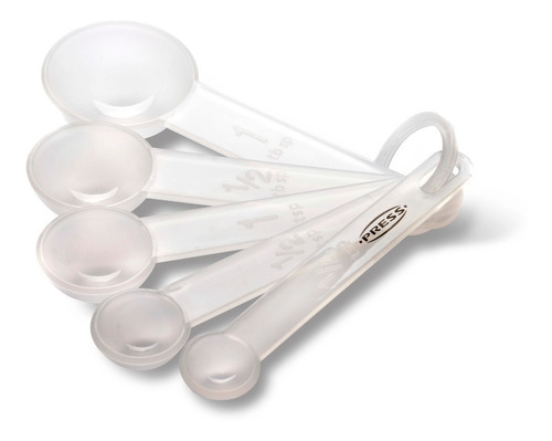 Cucharas Medidoras Reposteria Set 5 Unds Cocina Press Color Blanco