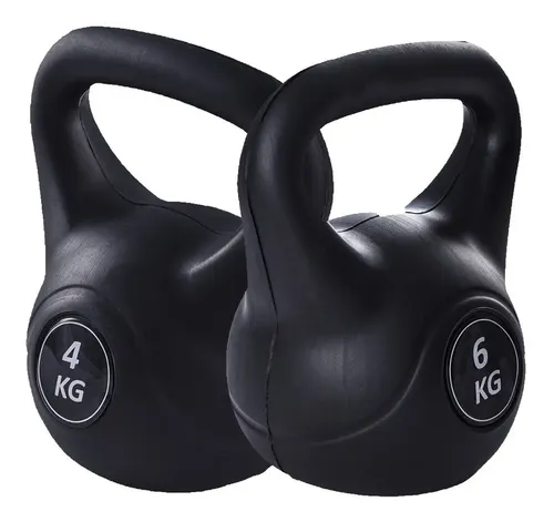 Kit 2 Kettlebells 4 kg e 6 kg para Treino Funcional e Crossfit