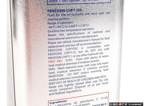 Imagen 2 de 6 de Pentosin Chf202 Aceite Direccion Hidraulica Sintetico