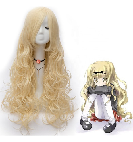 Peruca Shugo Chara, 80 Cm De Comprimento, Encaracolada, Mash