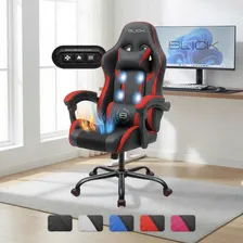 Silla Gamer Ergonómica Calefacción Frio Calor Masajes Cuero Sintético Blick Color Rojo