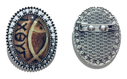 1 Pin Prendedor Pez Cristiano ( 1 Pieza )
